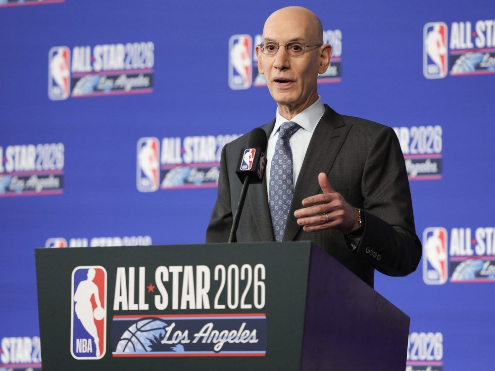NBA Commissioner Adam Silver speaks at a news conference