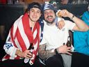 Jack Hughes and Auston Matthews attend a celebration of the USA Men's Hockey Team's Olympic Gold at E11EVEN Miami.