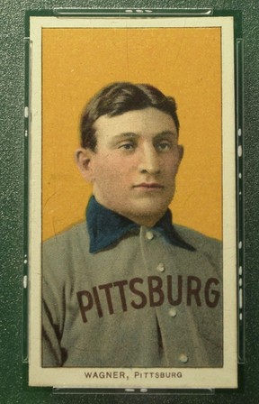 The famous T206 Honus Wagner baseball card.