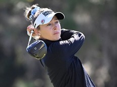 Nelly Korda tees off on the ninth hole during the first round of the Tournament of Champions LPGA golf tournament, Thursday, Jan. 29, 2026, in Orlando, Fla.