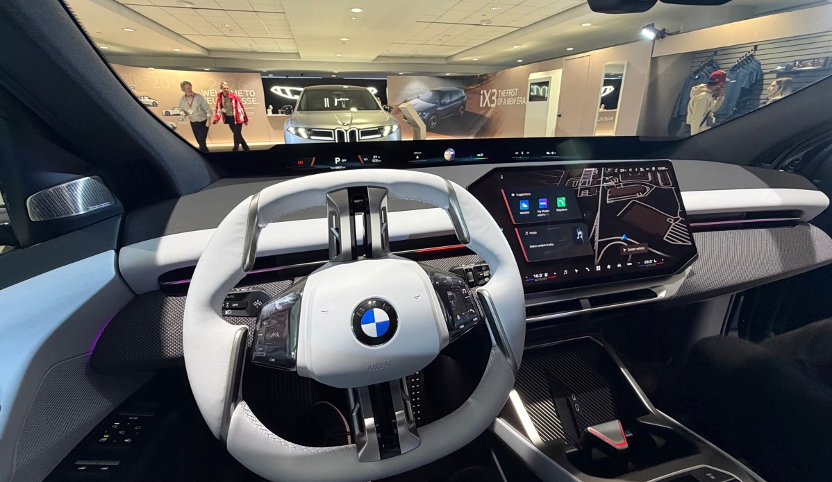  Interior of the 2027 BMW iX3, a fully electric SUV built on sixth-generation BMW eDrive technology.