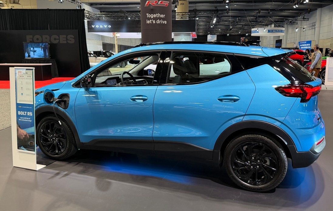  The 2027 Chevrolet Bolt on display at the 2026 Canadian International AutoShow in Toronto.