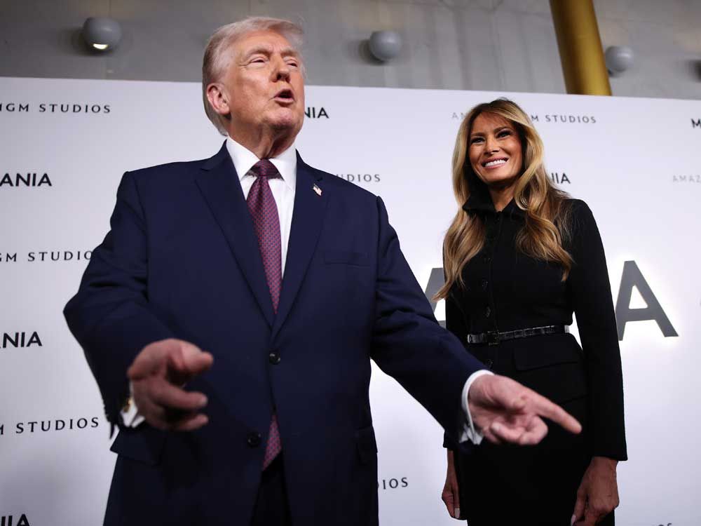 U.S. President Donald Trump and first lady Melania Trump attend a screening of the documentary film “Melania” at The Kennedy Center on Jan. 29, 2026 in Washington, D.C.