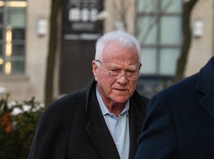 Frank Stronach arrives at the 361 University Ave. courthouse in Toronto, on Tuesday, Feb. 17, 2026. 