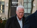 Frank Stronach arrives at the 361 University Ave. courthouse in Toronto, on Tuesday, Feb. 17, 2026.