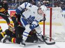 Toronto Maple Leafs winger Bobby McMann in action against the Canucks in Vancouver earlier this season.