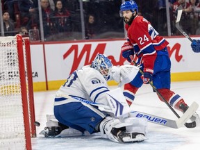 Montreal Canadiens forward Phillip Danault scores