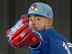 Toronto Blue Jays pitcher José Berríos throws during Spring Training in Dunedin, Fla.