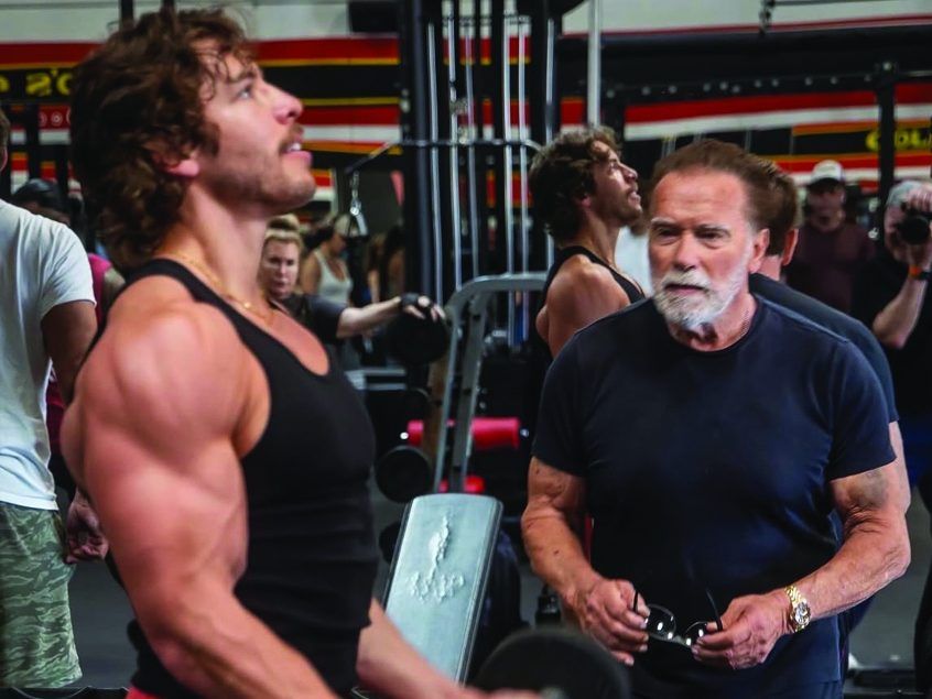 Joseph Baena and Arnold Schwarzenegger