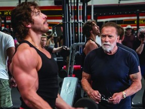 Joseph Baena and Arnold Schwarzenegger