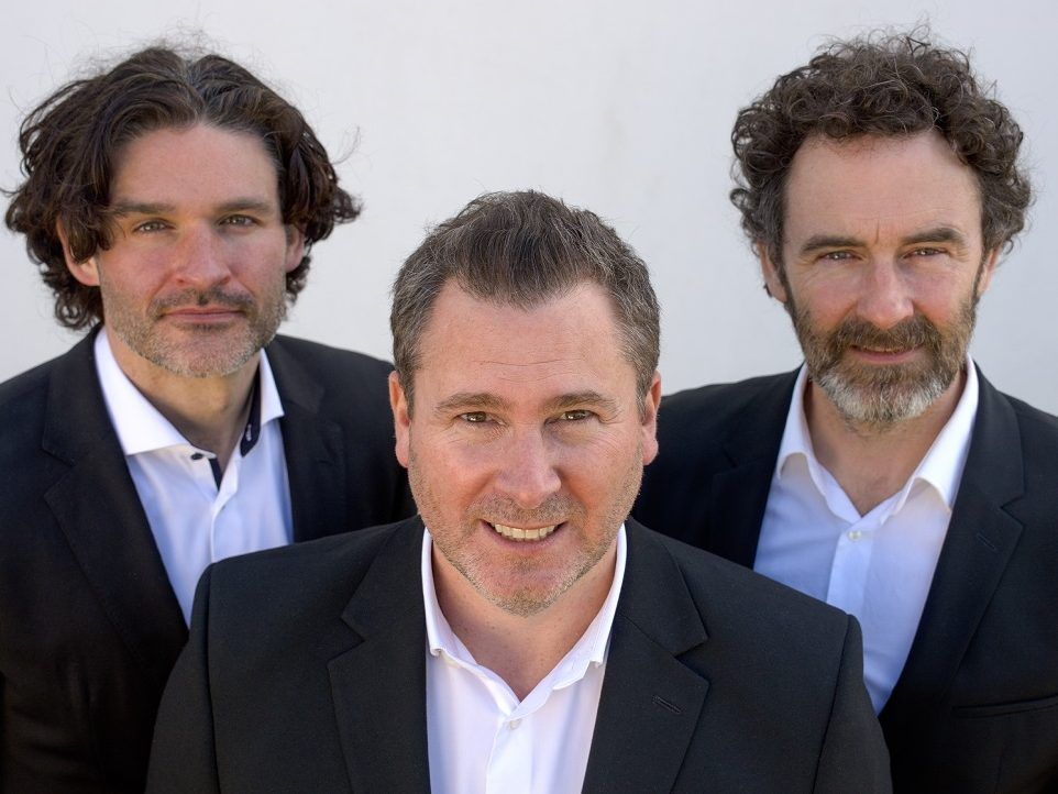 The Celtic Tenors, left to right: George Hutton, Daryl Simpson, and Matthew Gilsenan.