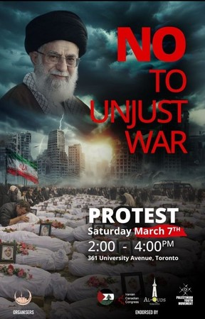 Iran war protest in Toronto