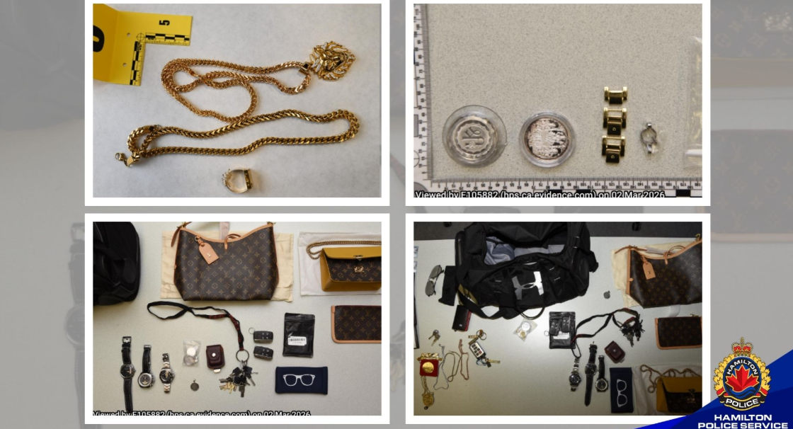  Hamilton police have charged a Toronto man in a series of East Mountain residential break-ins and released photos of the objects taken in an attempt to return them to their owners. (HP)