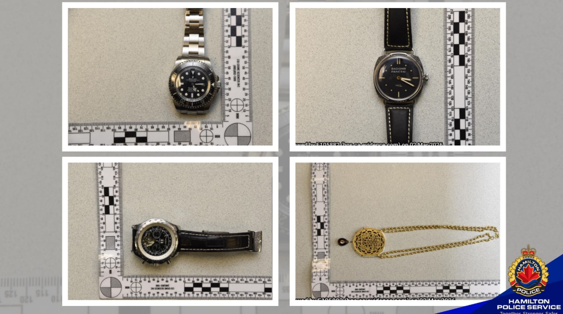  Hamilton Police have charged a Toronto man after a series of break-ins on East Mountain and have released photos of the objects taken in an attempt to return them to their owners. (HP)