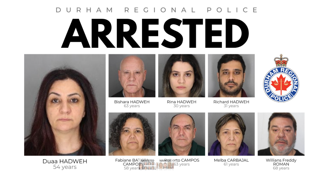  Durham cops have charged these eight people with a total of 33 charges in connection with a lengthy fraud investigation