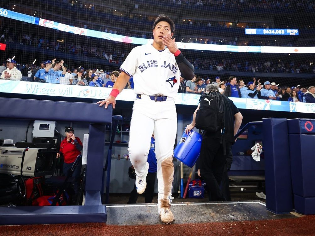 Kazuma Okamoto of the Toronto Blue Jays