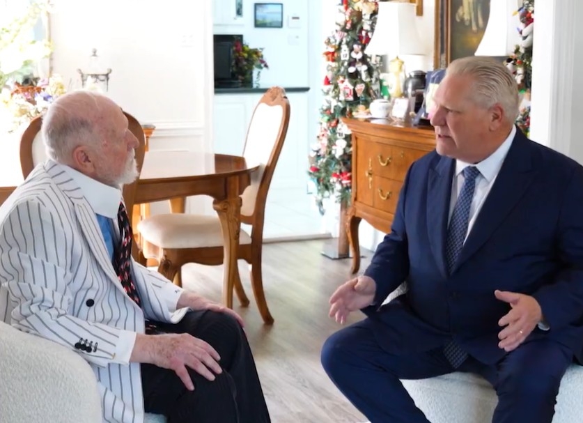  Premier Doug Ford visited Don Cherry at his home in Mississauga to congratulate him on his appointment to the Order of Ontario.