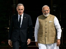 Prime Minister Mark Carney, left, and India's Prime Minister Narendra Modi