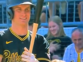 A Pittsburgh Pirates fan appears to be groped during Thursday's game.