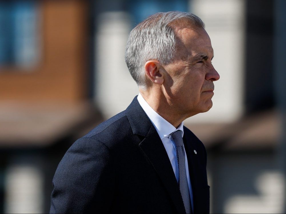 Prime Minister Mark Carney attends an event at a construction site in Ottawa on April 23, 2026.