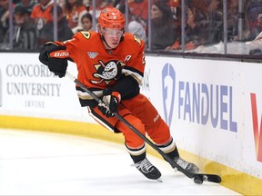 Jackson LaCombe of the Anaheim Ducks.