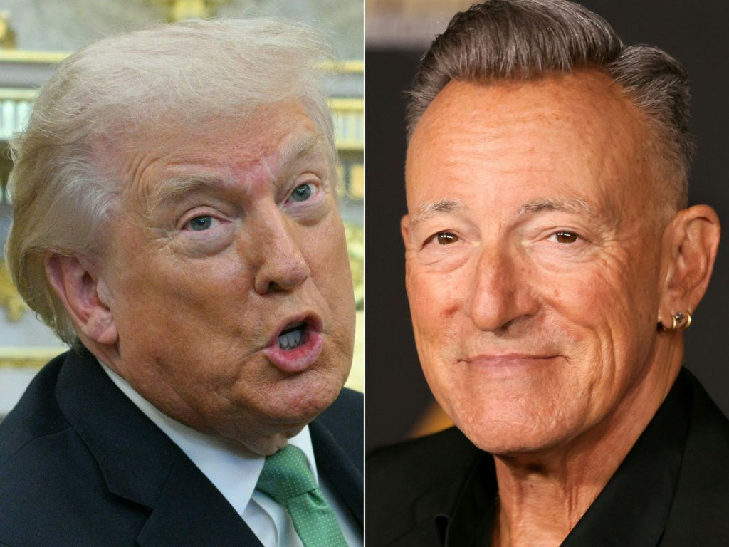 U.S. President Donald Trump, left, told followers to boycott Bruce Springsteen's concerts in an angry social media post after the rock singer criticized his immigration policies.