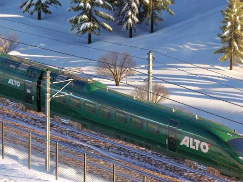 This image provided by Alto shows a train travelling along a high-speed network.