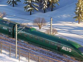 This image provided by Alto shows a train travelling along a high-speed network.