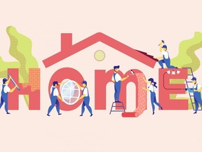 A home renovation graphic.