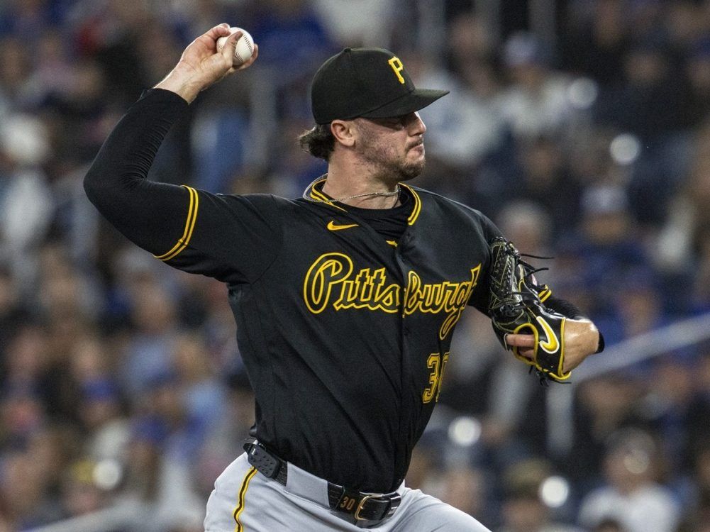 Paul Skenes of the Pittsburgh Pirates pitches against the Toronto Blue Jays during an MLB game at the Rogers Centre on May 23, 2026 in Toronto.