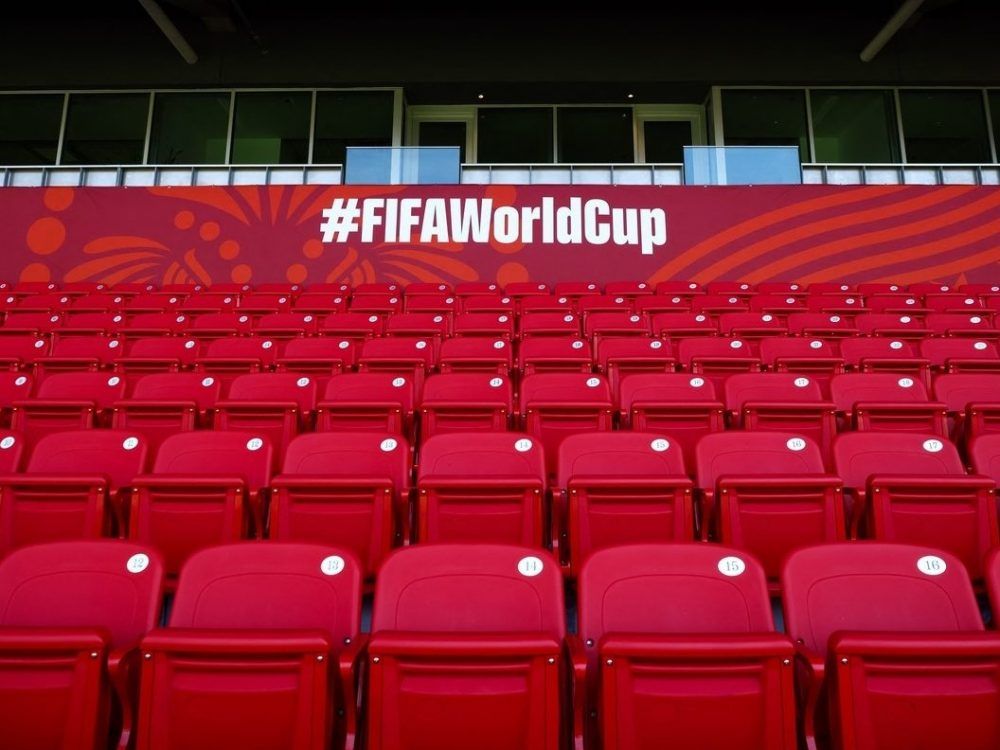 Seats at Toronto Stadium (temporarily renamed from BMO Field) are prepared for the 2026 FIFA World Cup, in Toronto on May 19, 2026.