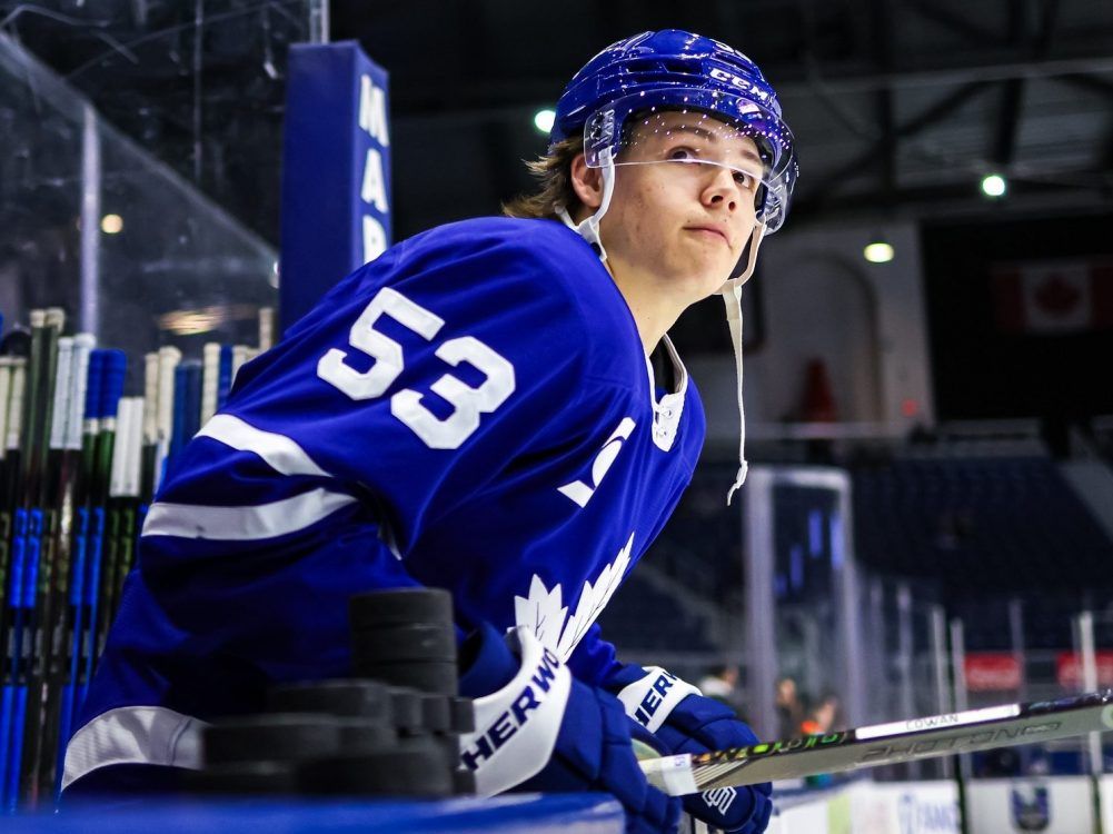 Easton Cowan of the Toronto Marlies.
