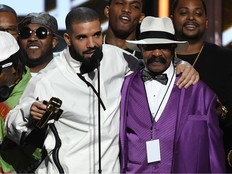 Drake accepts the Top Artist award with his father Dennis Graham during the 2017 Billboard Music Awards at T-Mobile Arena on May 21, 2017 in Las Vegas.