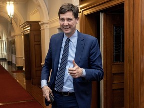 B.C. Premier David Eby leaves the chamber for a short break.