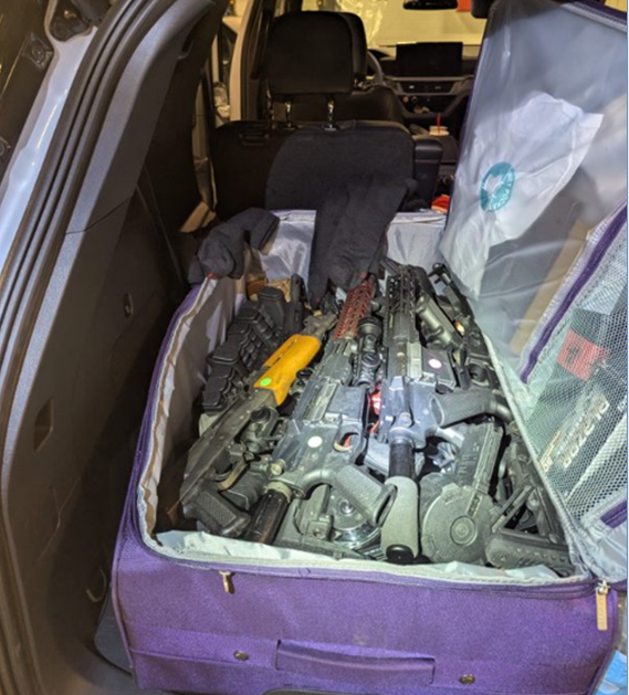 WHAT BIG GUNS YOU HAVE! Cache of weapons bound for Canada. NYSP