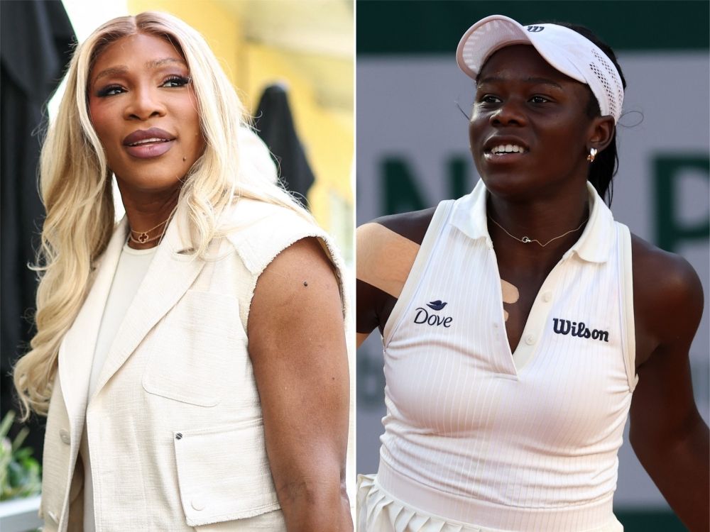 Serena Williams (left) and Victoria Mboko.