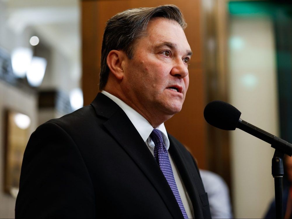 NDP MP Don Davies speaks during a news conference at the foyer of the House of Commons at the West Block on Parliament Hill in Ottawa on June 2, 2026.