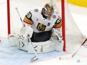 Vegas Golden Knights goaltender Carter Hart.