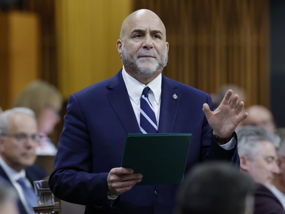Conservative Member of Parliament Tony Baldinelli speaks during Question Period in the House of Commons on Parliament Hill in Ottawa on May 26, 2026.
