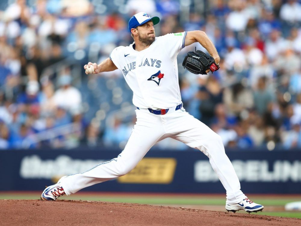 Blue Jays’ Max Scherzer gets milestone strikeout before Phillies get to him