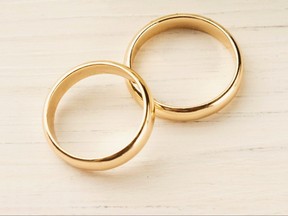 Two golden wedding rings.