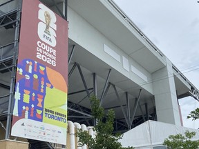 A view of Toronto Stadium's exterior prior to FIFA World Cup match between Panama and Ghana.