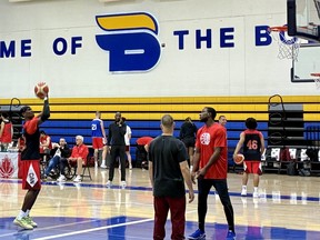 Team Canada's Shai Gilgeous-Alexander takes a shot during practice.
