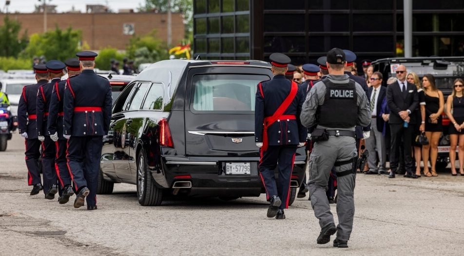  The procession before the funeral for Toronto Police Const. Marc Pinizzotto at Toronto Congress Centre on Wednesday, June 24, 2026. Pinizzotto was killed in the line of duty on June 11, 2026. Ernest Doroszuk/Toronto Sun