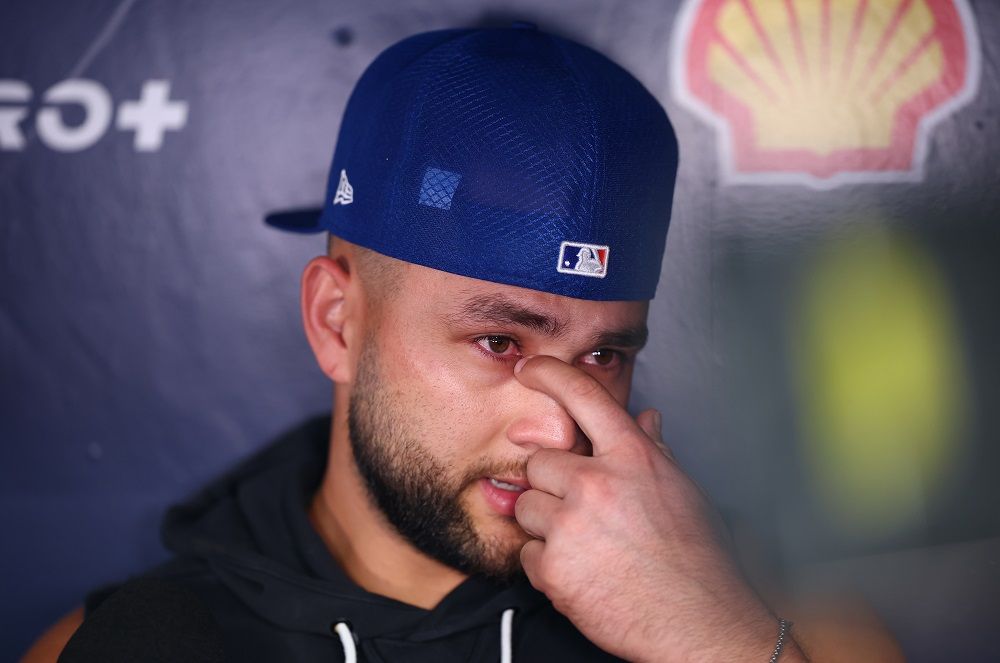 New York Mets' Bo Bichette speaks to media before taking on the Blue Jays at the Rogers Centre on Monday night. 