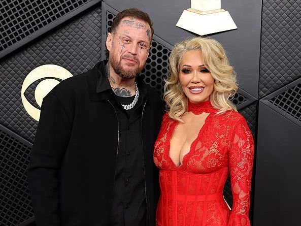 Jelly Roll and Bunnie Xo attend the 68th GRAMMY Awards at Crypto.com Arena on February 01, 2026 in Los Angeles, California.