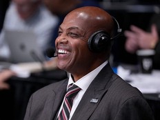 TV analyst Charles Barkley smiles prior to the first half in the First Four game between the NC State Wolfpack and the Texas Longhorns in the 2026 NCAA Men's Basketball Tournament at UD Arena on March 17, 2026 in Dayton, Ohio.