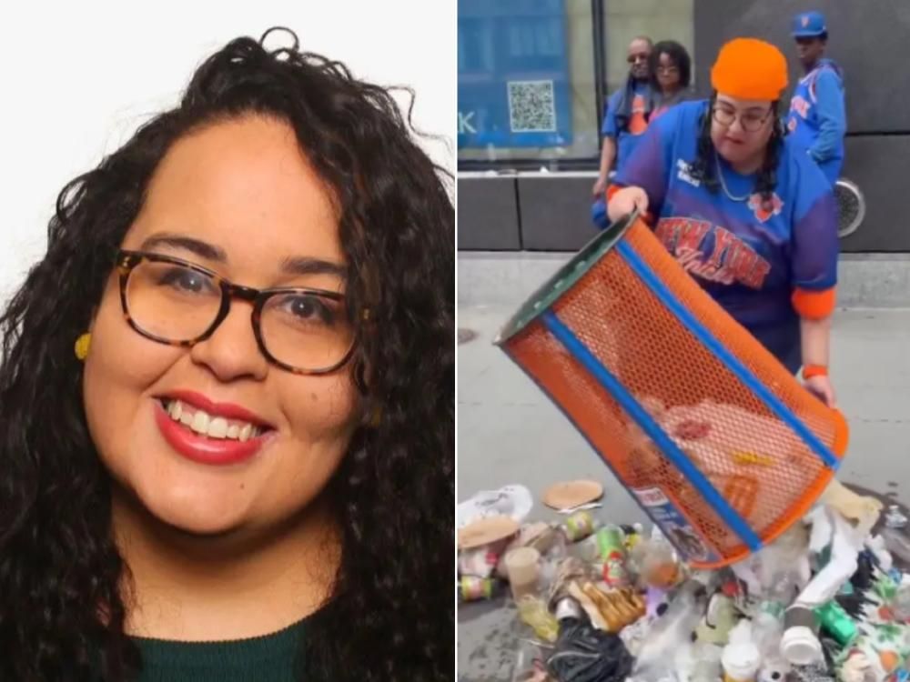 Viral Knicks fan who stole trash bin canned from JPMorgan Chase