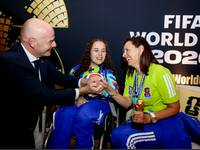 FIFA President with Mississauga volunteer and mom