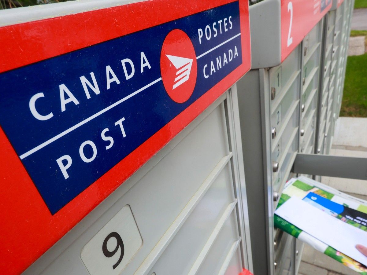 A Canada Post community mailbox is seen in a file photo.